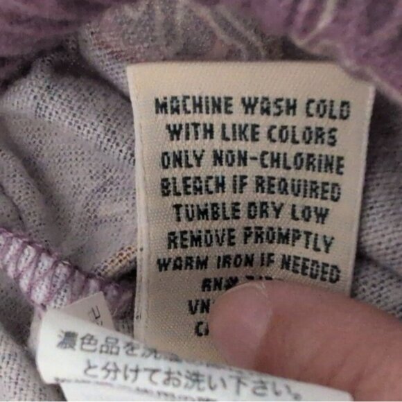 LL Bean Cat Lover Flannel Pajama Pants Womens Size Medium Purple Drawstring - Picture 6 of 8